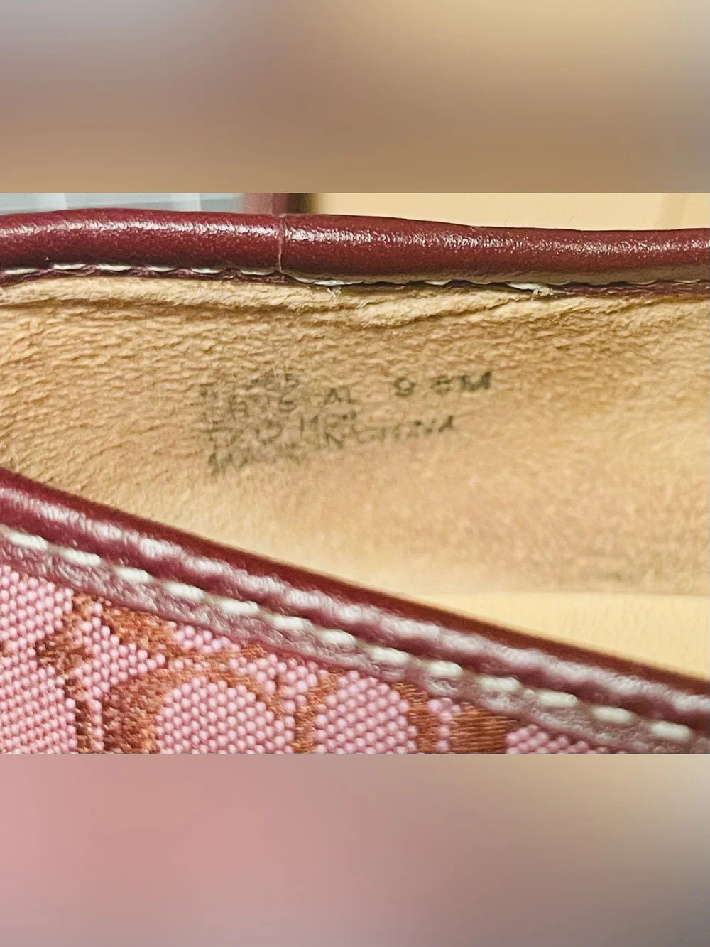 Coach Crystal Mini Nappa Signature Jacquard Bow Ballet Flats 9.5 EUC